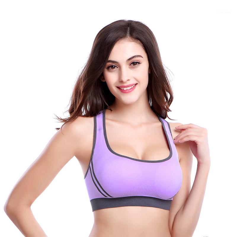 

Women's Wireless Moving Comfort Sport Yoga Gym Bra Seamless Top Fitness Underwear Tight For Lady Running Jogging Brassiere Femme1, Sky blue