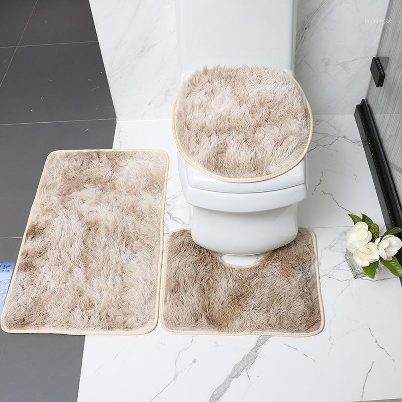 

3Pcs Toilet Seat Cover Bathroom Carpet Tocador Accessories Mat Home Hotel Luxury Winter Fall Mould-Proof Pad Bathroom Decoration1