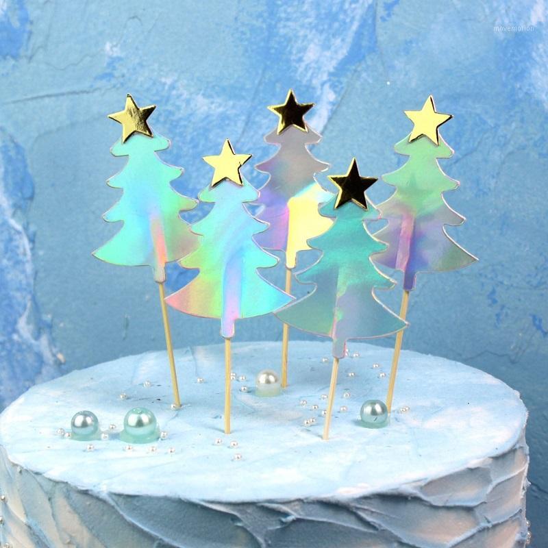 

10PCS /set Glitter Christmas Party Cake Decoration Mini Christmas tree New Year Xmas Party Ornaments Kids Birthday Cake Decor1
