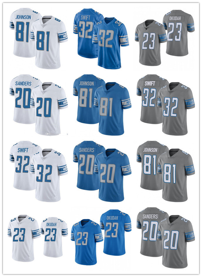 

Men Youth Women''Detroit''Lions''Jersey 20 Barry Sanders 16 Jared Goff 23 Jeff Okudah 32 D'Andre Swift 81, Black;red