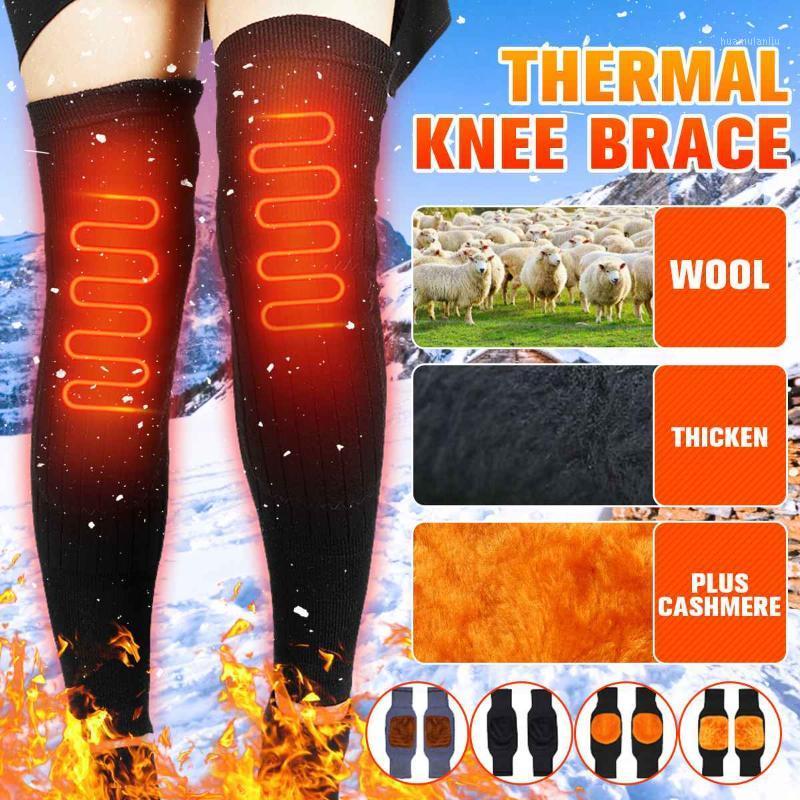 

1 Pair Thickened Elastic Wool Winter Warm Knee Pads Prevent Arthritis Keep Warm Knee Protector Support Breathable Kneepad1, Dark grey