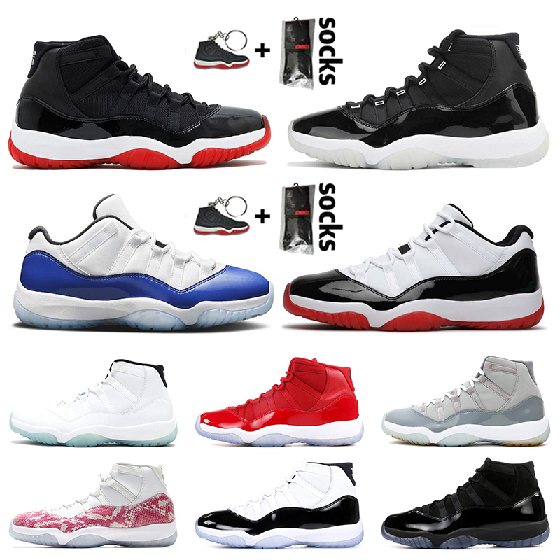 

2021 Jumpman 11 Bred 25th Anniversary Low Concord Blue 11s Womens Mens Basketball Shoes Trainers Sneakers Cap and Gown Cool Grey SIZE 13, #31 low university blue 36-47