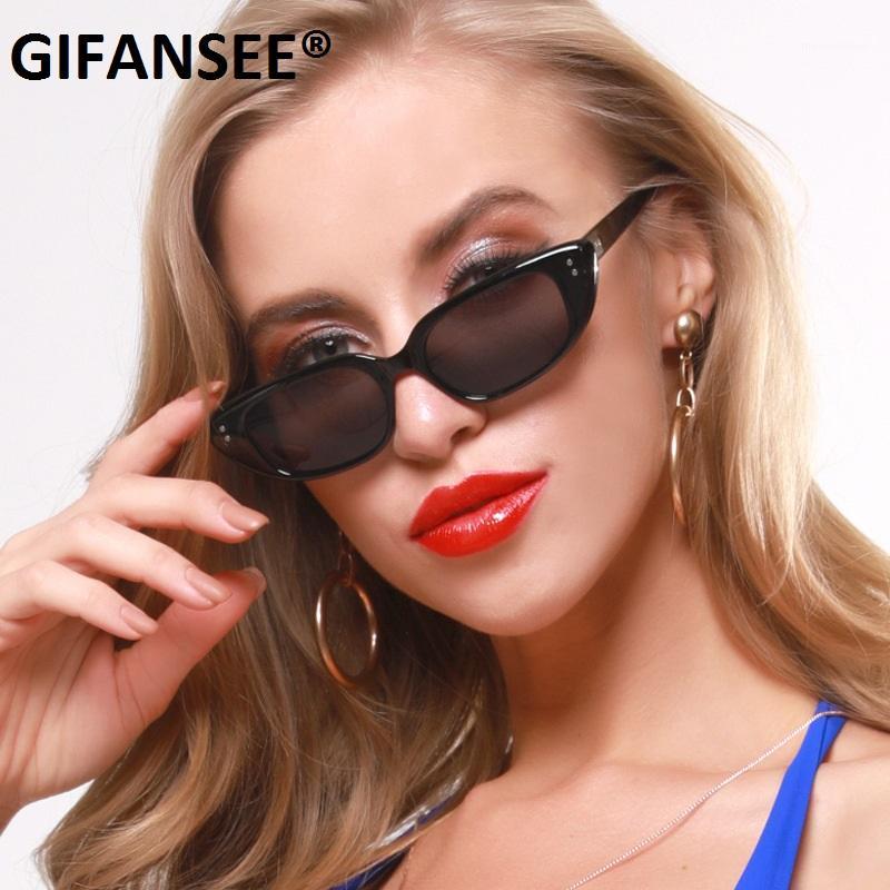 

GIFANSEE Retro Small Oval Sunglasses Women Vintage Brand Shades rivet Sun Glasses 2020 Female Fashion Designer1