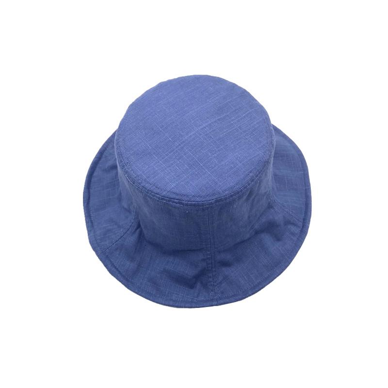 

New spring and autumn simple foldable fisherman hat female cotton linen breathable basin hat woman fashion bucket, Blue