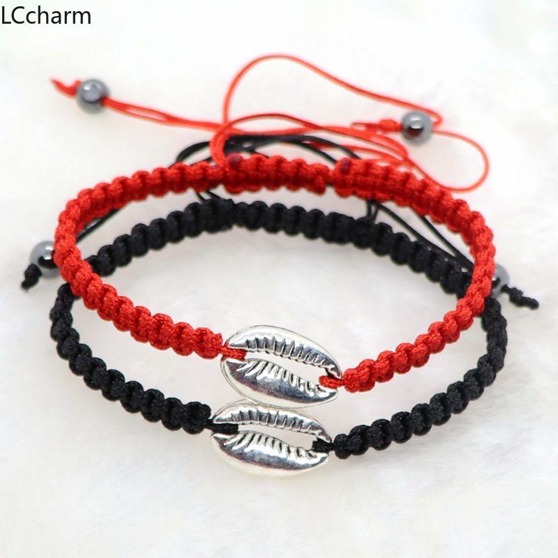 

Fashion Vintage Shell Conch Charm Bracelets For Women Lucky Red Rope Weaved Adjustable Bracelet Bangle Men Jewelry