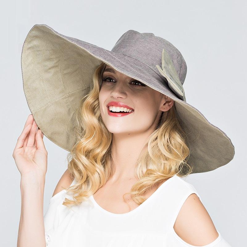 

Wide Brim Hats 2021 Summer For Women Floppy Cotton Sun Cap Female Fashion UV Visors Casual Beach Casquette B-5392, Blue