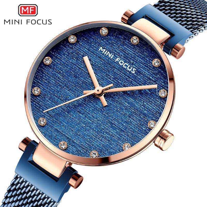 

MINI FOCUS Fashion Business Watches Women 2020 New Luxury Blue Mesh Bracelet Strap Quartz Watch Lady Top Brand Wristwatch MF03281, Mf0328 gold