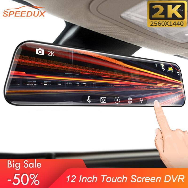 

12 Inch Car DVR Stream Media Dash Cam 1440P Touch Screen Dual Lens 2K Video Recorder Rearview Mirror Backup Camera Registrator1