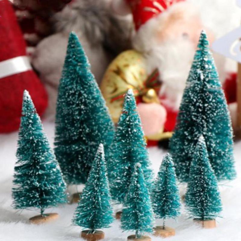 

12-Piece Mini Christmas Tree Sisal Silk Cedar - Decoration Small Christmas Tree - Gold Silver Blue Green White Mini1