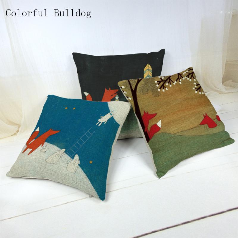 

Car-covers Store Throw Pillow Case Cute and Scenic Cojines Home Car Decor Cojines 45*45cm Square Cushion Cover Almofadas1