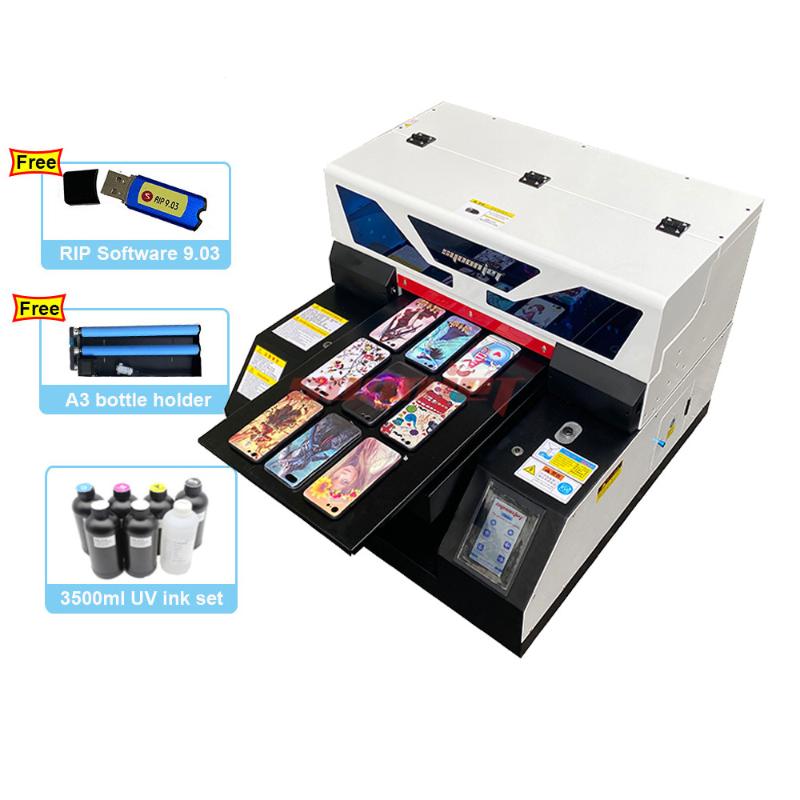 

Multifunction LED UV Flatbed Printer A3 dtg print machine with 3500 ml UV Ink for Bottle, Phone Case, Lighter, TPU, PVC, Metal
