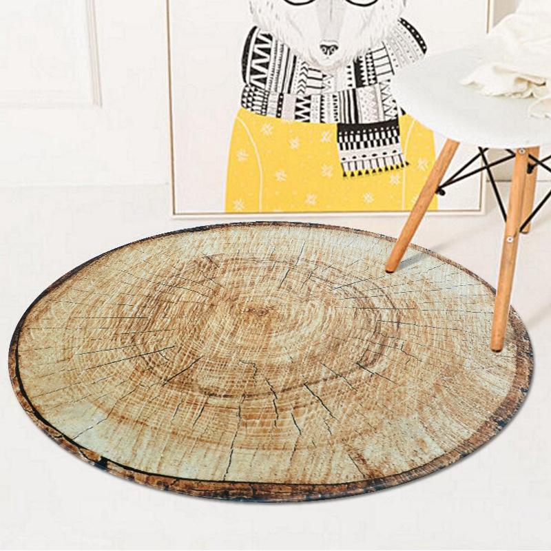 

3D Wood Tree Annual Ring Round Area Rugs and Carpets Living Room Bedroom Non-Slip Floor Mat Kids Room Computer Chair Sofa Tapete, Carpet1