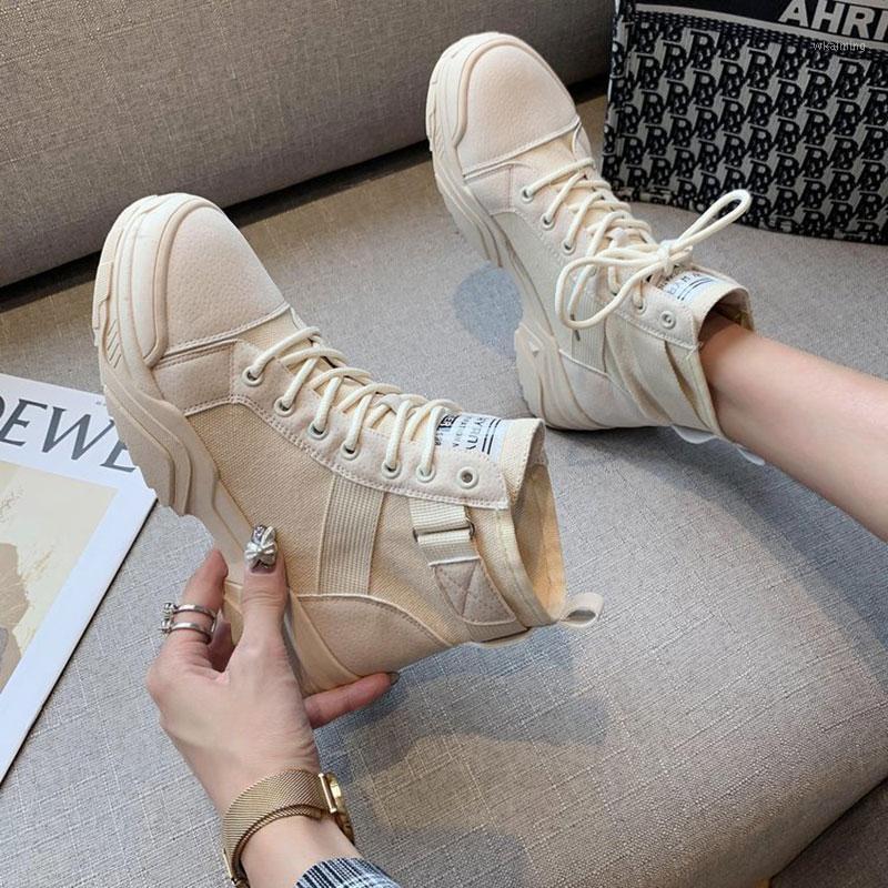 

2020 New Women's Wedges Boots Boots Woman Round head Solid Color Lace-up Fashion Women's Winter Size 35-40 XWA307381, Khaki