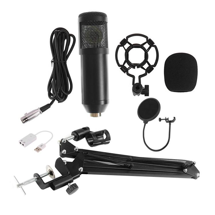

BM-800 Microphone Set, 360° Universal Desktop Bedside Cantilever Bracket Condenser Microphone Anchor Live Karaoke Set