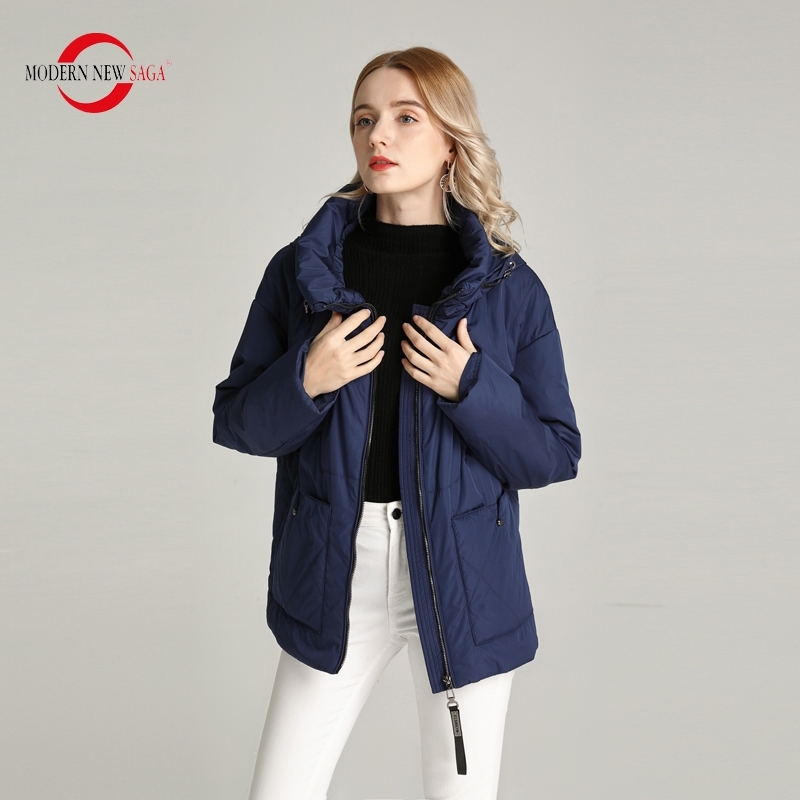

MODERN NEW SAGA Women Jacket High Quality Spring Padded Jacket Polyester Autumn Women Coat Detachable Hood Female Jackets 201110, Beige