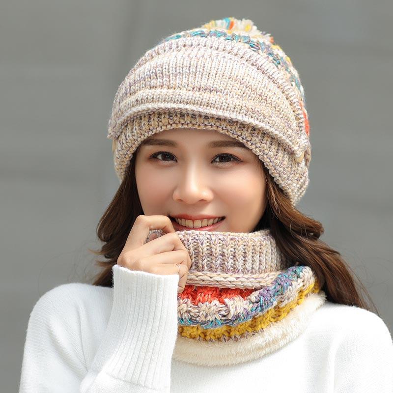 

LINJW 2020 New Pom Pom Winter Women's Hat Warm Knitted Hat Thicken Hats for Women Girls Beanie Winter Cap Bonnet Beanie Caps, Black