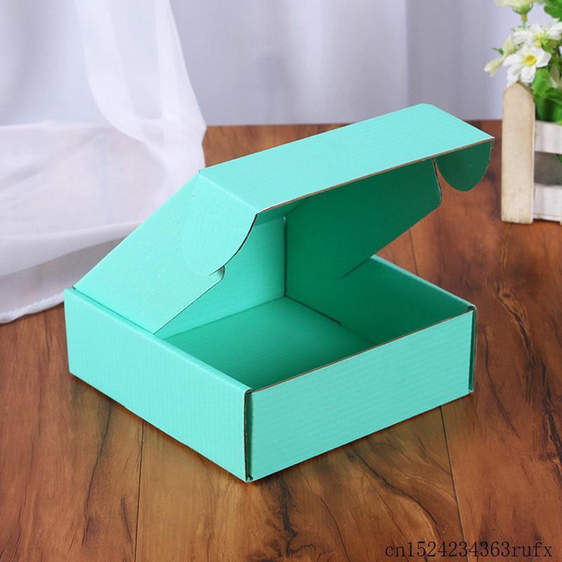 

50 Pcs Corrugated Paper Boxes Colored Gift Packaging Folding Box Square Packing Box Jewelry Packing Cardboard Boxes 15*15*5cm1