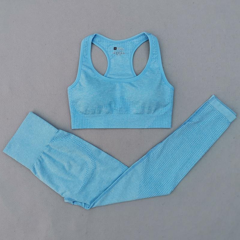 

2PCS Vital Seamless Yoga Set Women Fitness Clothing Sportswear Woman Gym Leggings+Padded Push-up Sports Bra Running Sports Suits, Gray green top
