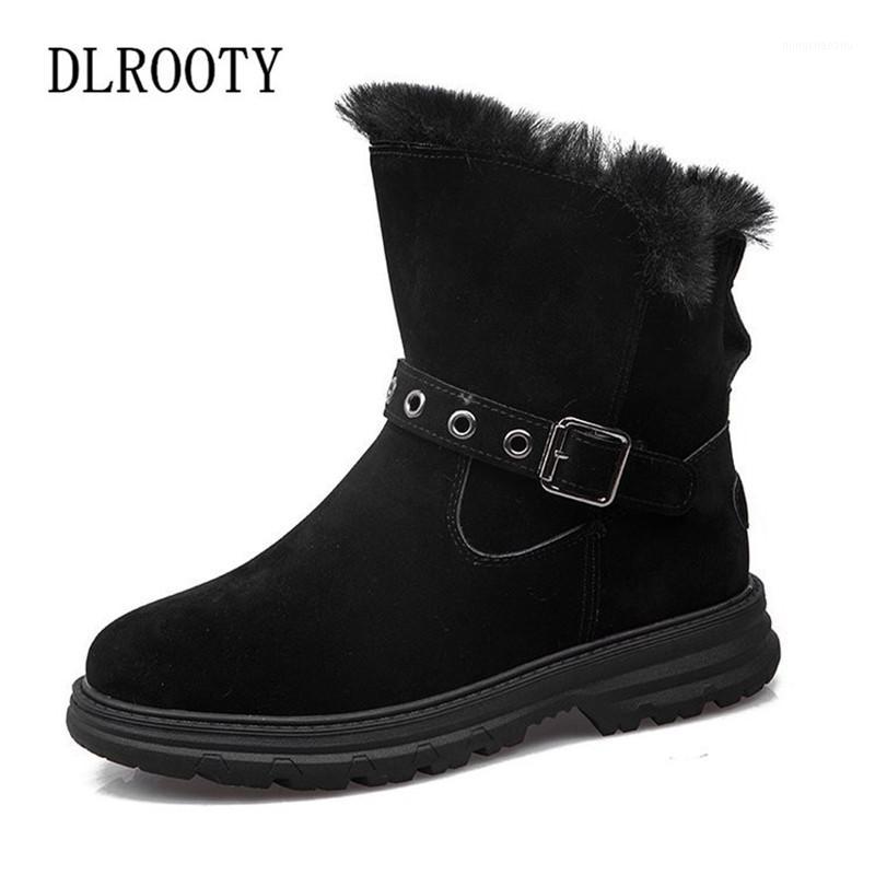 

Women Snow Boots Ankle Winter Warm Short Plush Female Leather Casual Shoes Woman Flat Fashion Platform Round Toe Comfortable1, 938 khaki