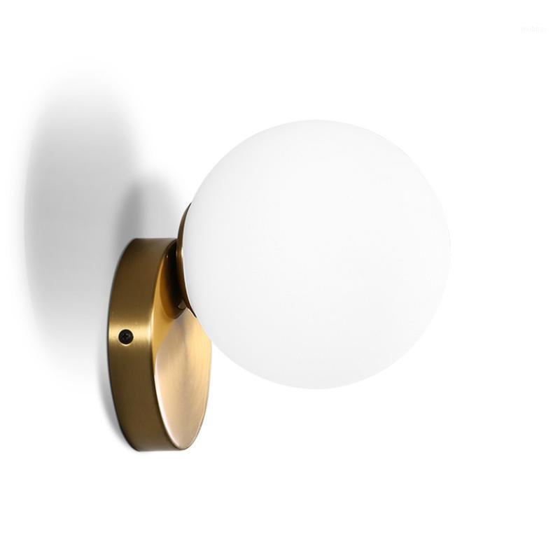 

Nordic Post Modern Living Room Wall Lamps Round Glass Ball Bedroom Sconce Wall Lights E14 Corridor Aisle Bedside Deco Fixtures1