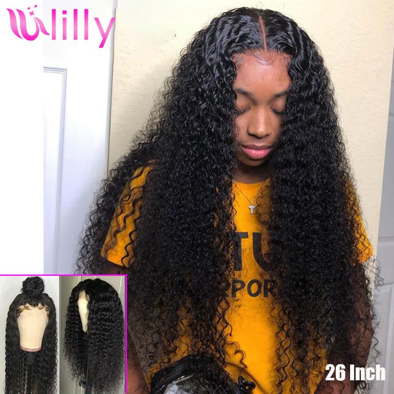 

Curly Lace Fromt Human Hair Wigs Remy Curly Lace Front Wig Peruvian Human Hair Curls Wig Transparent Wigs Plucked, As pic