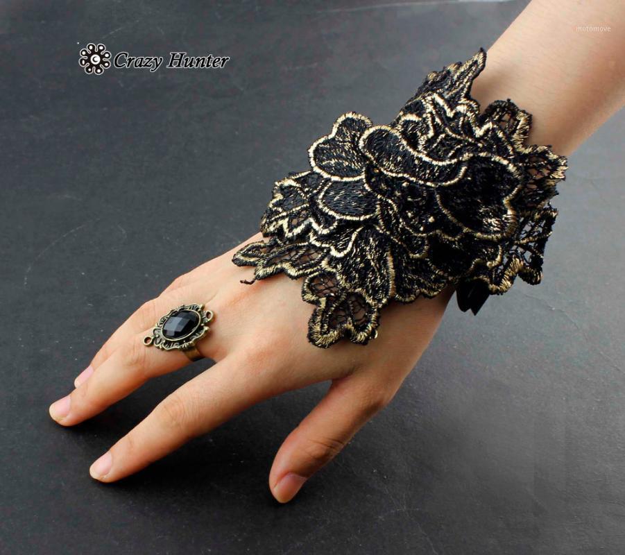 

New!Womens Steampunk Goth Party Costume Lace Fingerless Gloves1