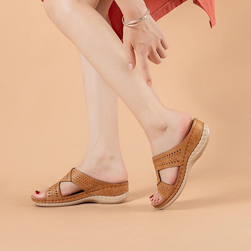 

Women Sandals Slippers Summer Shoes Wedges Rhinestone Sandals Slides Flip Flops Chaussure Femme Sandalen Dames Drop Shipping, Brown