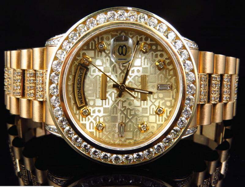 

Luxury watch 18k Yellow Gold Mens Presidential Day/Date Diamond Bezel Watches 36mm mens automatic mechanical watche montre de luxe