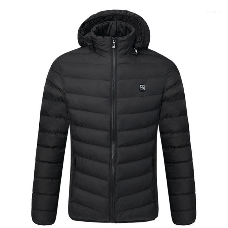 

Ourdoor Usb Electric Heating Jackets Men Women Feather Down Cotton Heated Coats Winter Thermal Warm Hooded Clothing1, Black