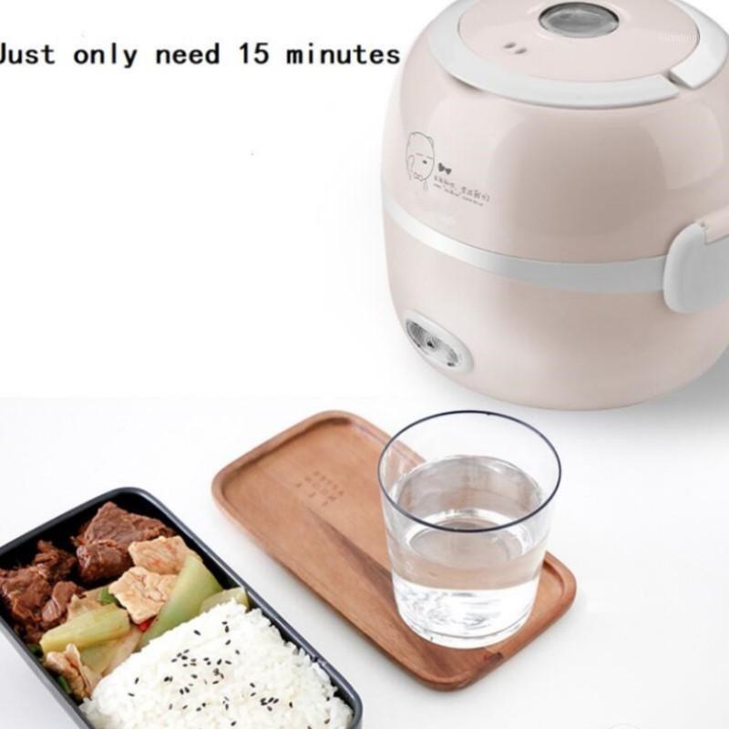 

220V MINI rice cooker insulation heating electric lunch box 2 layers Portable Steamer multifunction automatic Container EU1