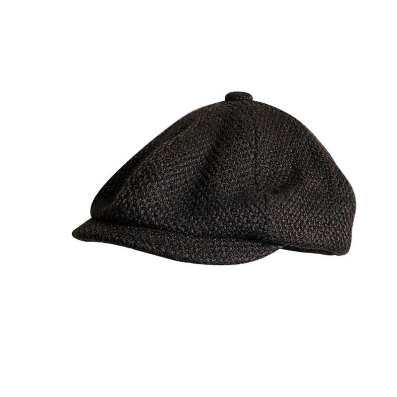 

Unisex Autumn Winter Newsboy Caps Men And Women Warm Cotton Octagonal Hat For Male Detective Hats Retro Flat Caps BLM20, Black