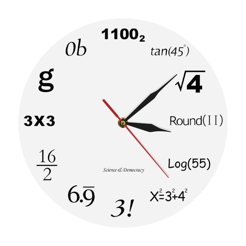 

Science Democracy Math Wall Clock Algebra Engineering Numbers Math Equation Modern Clock Nerd Graduation Gift