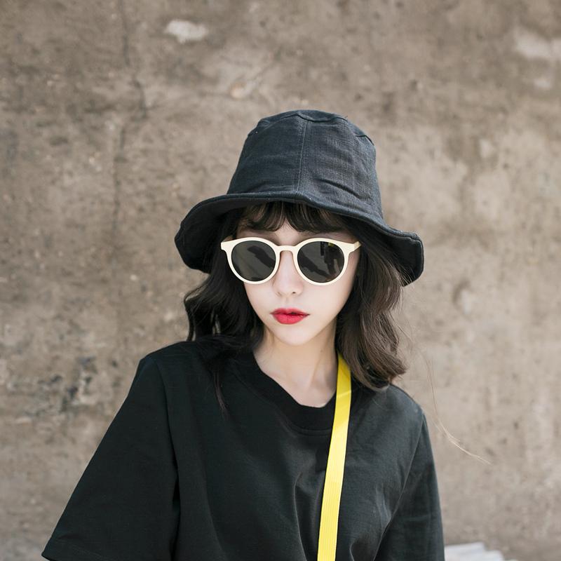 

Fisherman's Cap Female Summer Bucket Hat Ladies Japanese Fashion Cotton Students Travel Sunshade Sunscreen Cool Caps H6586, White