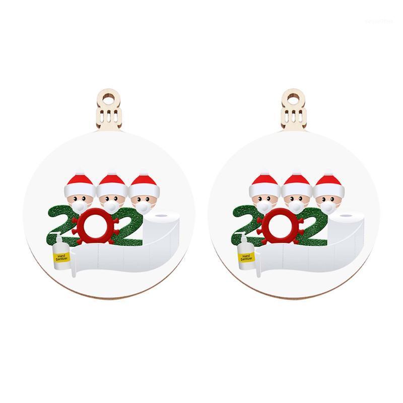 

2pcs Festival DIY Greeting Home Decor Hotel Family Pendant Snowmen Christmas Tree Hanging Ornament Holiday Wooden Cute Gifts1