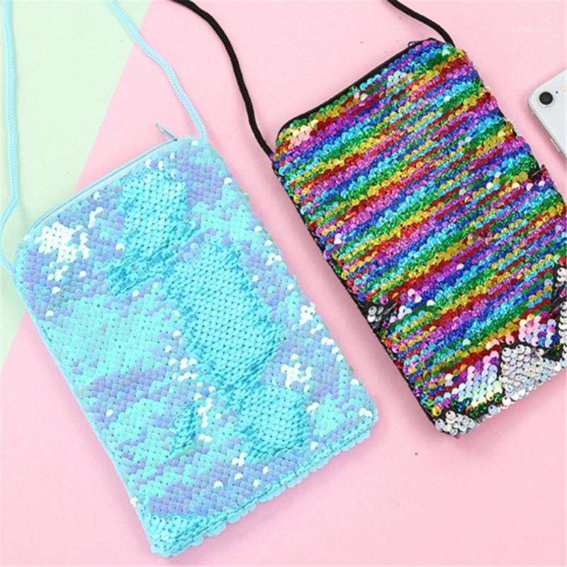 

Children's Sequins Coin Purses Creative One-Shoulder Crossbody Wallet Girls Lanyard Sequin Small Square Bags Handbags1 Purse, Sky blue