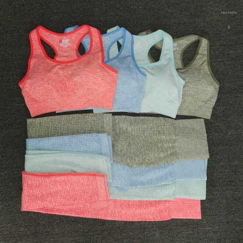 

12 colors New Women Seamless yoga set Fitness Sports Suits GYM Cloths Yoga Bra High Waist Leggings girl Workout clothing tops1, Pink
