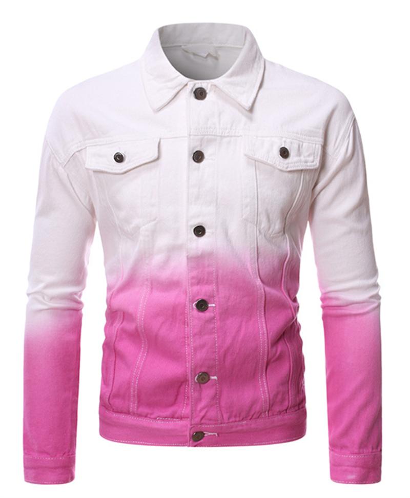 

Men's personality gradient denim jacket trend young men's jacket fashion casual slim denim clothing spring and summer new