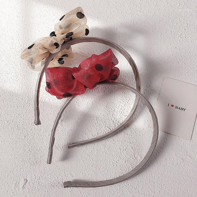 

2020 New Korea Style Simple Cute Children Hairband Bubble Wave Point Yarn Bow Simple Headdress for Girl Fashion Hair Accessories1
