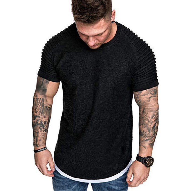 

2021 Brand New Summer Men's T Shirt Leisure Fashion Pure Color Leisure T-shirt for Male Short Sleeve Tops T-shirt kg-332, Dark gray