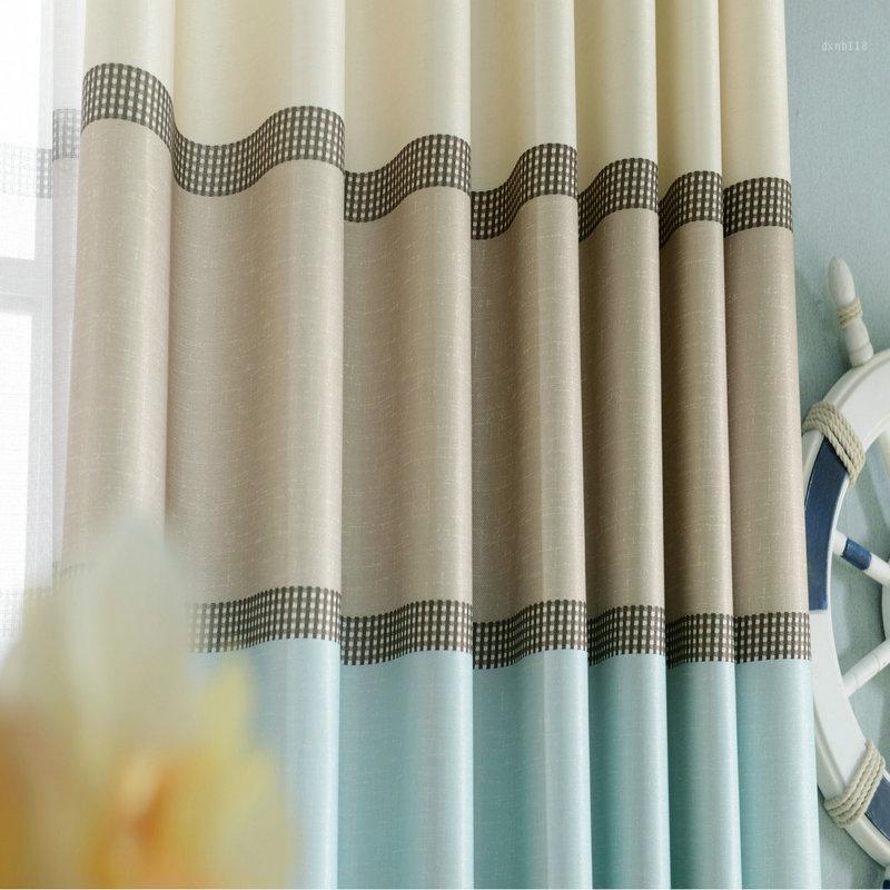

Fresh and Simple Style Velvet Linen Blackout Printing Curtain for Living Room Bedroom Fabrics Color Bars Window Blinds Drapes1, Tulle