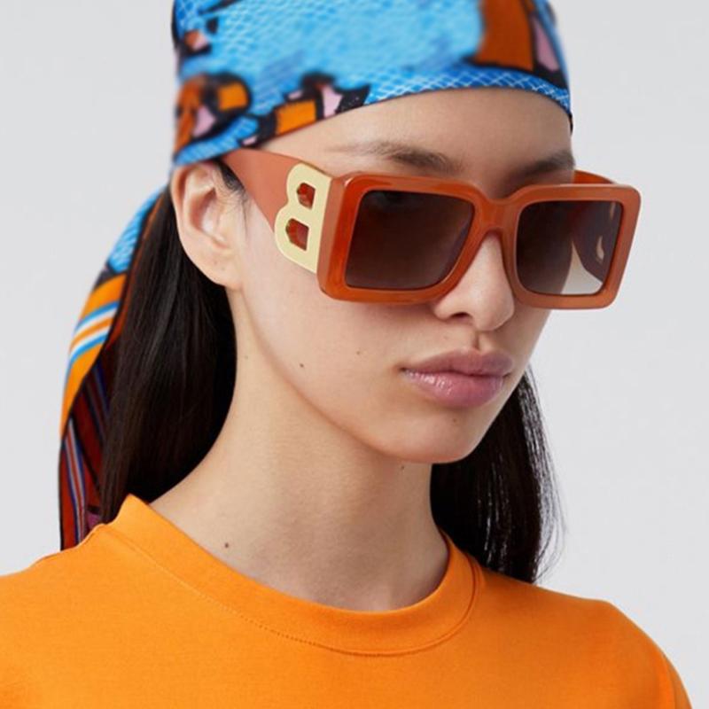 

Sunglasses Oversized Square Women Men 2021 Retro Big Fashion Gradient Woman Orange Vintage Shades