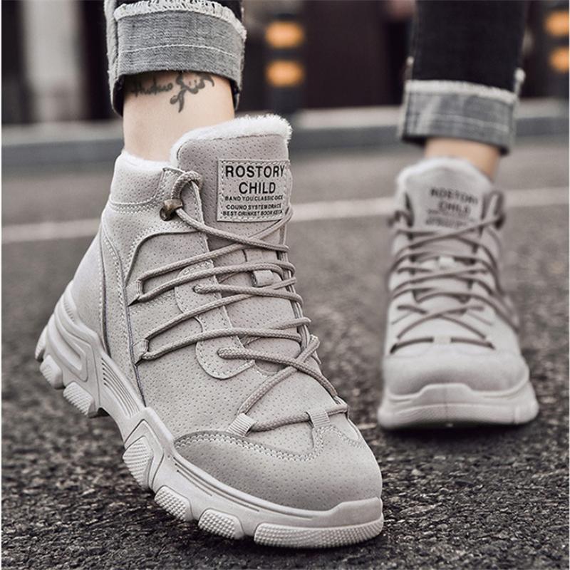 

Women Boots winter Increase ankle boots Women plus velvet Snow warm round head Casual Zapatillas Botas Q71, Black