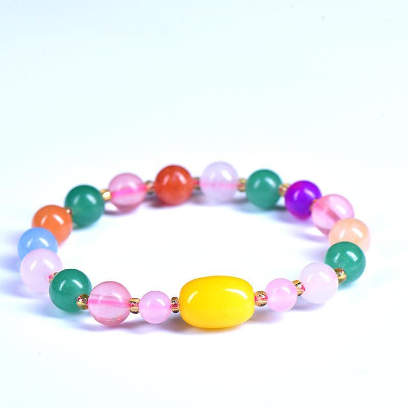 

Wholesale Natural Prehnite Beads Bracelets Colorfull Quartz Bracelet Elastic Jewelry Beads Healing Energy Stone Love woman Gift1