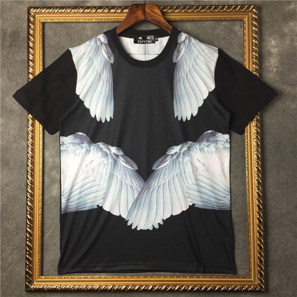 

Men' Shirt Wing Printing Printed Short-sleeved T-shirt Style |219201527 4n8a, Black