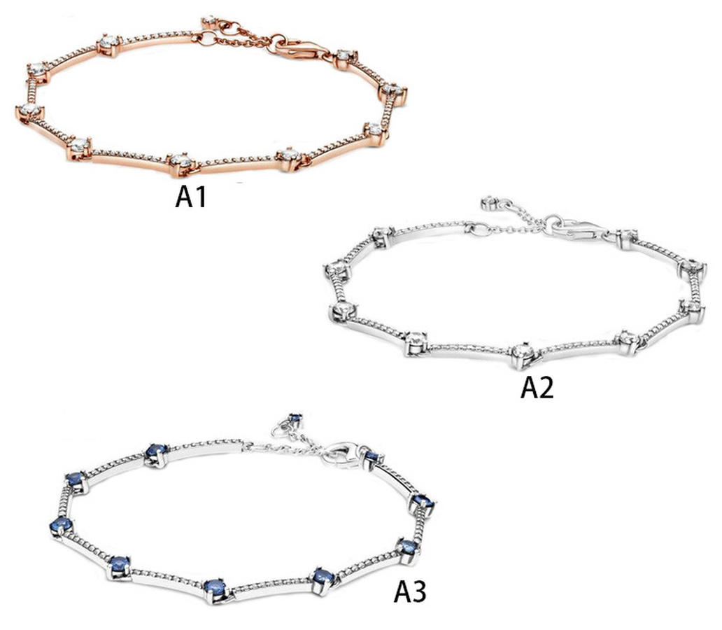 

Designer Jewelry 925 Silver Bracelet Charm Bead fit Pandora Rose Gold New Shining New Slide Bracelets Beads European Style Charms Beaded Murano, Black