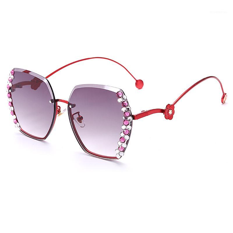 

JASPEER Woman Rhinestone Side Sunglasses Women Colorful Diamond Sun Glass Luxury Rimless Retro Gradient Lens Men Lady Eyewear1