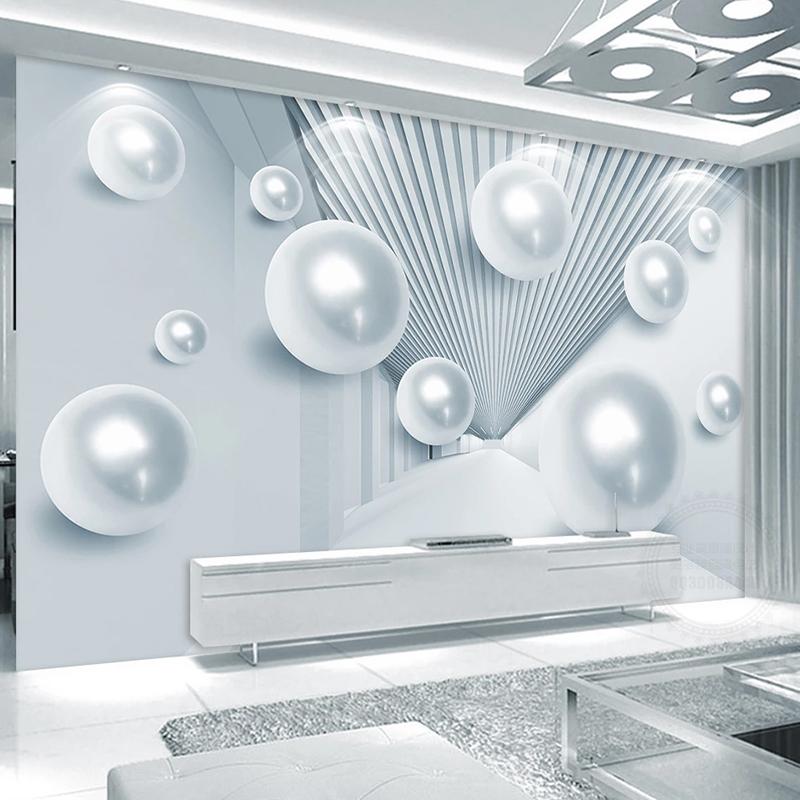 

Custom Photo Wallpaper 3D Stereoscopic Space Circle Ball Creative Modern Living Room Sofa TV Background Art Mural Wallpaper Blue, As pic
