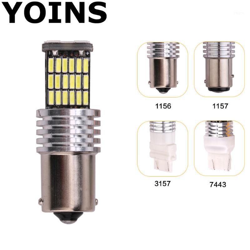 

4pcs/lot 7443 3157 1157 BAY15D 1156 BA15S LED 4014 45SMD Decoder Lamp Bulb Reverse Canbus Error Free for Turn Signal Light Lamp1, As pic