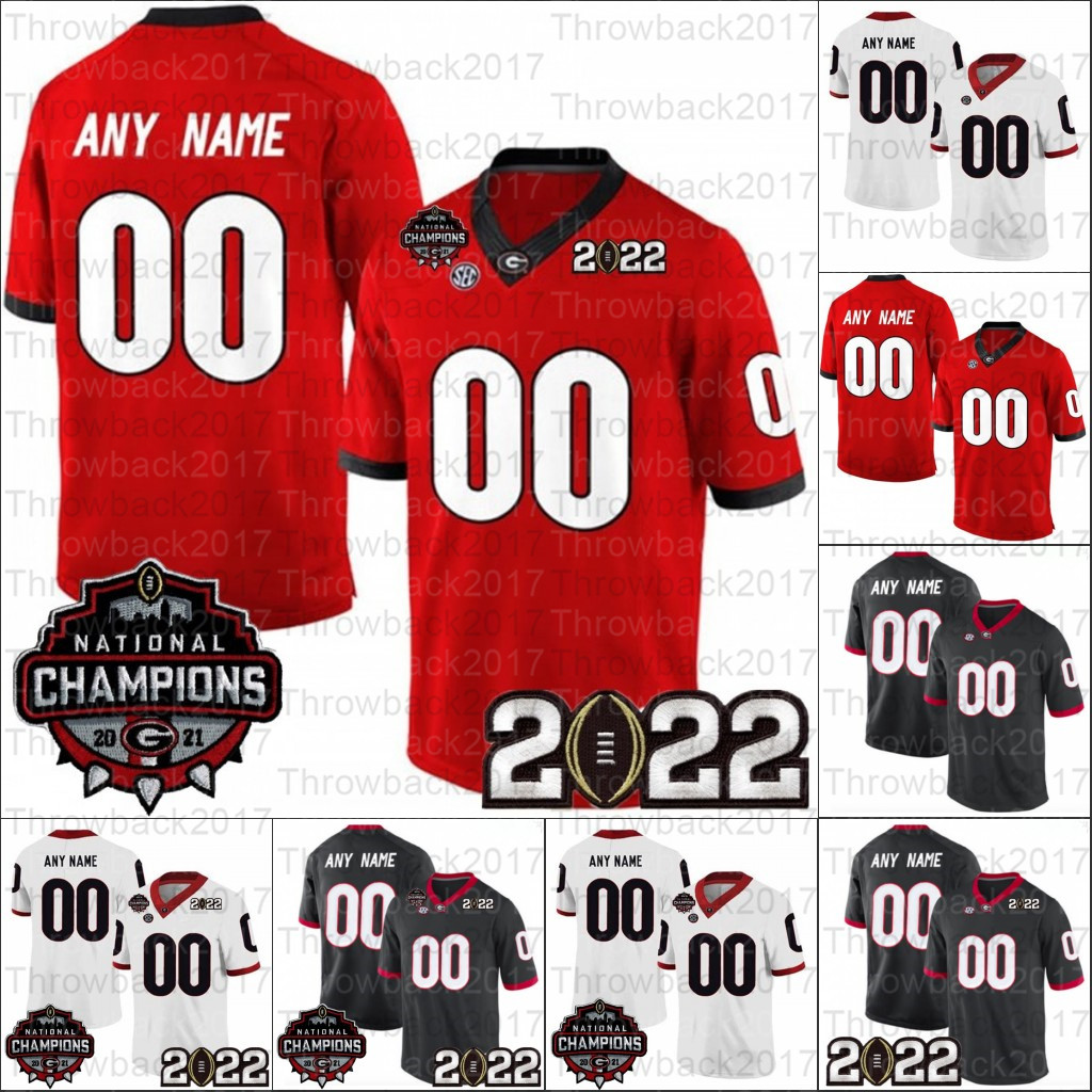 

Custom 2022 Champions Playoff UGA Georgia Bulldogs Jersey Jake Fromm D'Andre Swift George Pickens Stetson Bennett Dominick Blaylock Mark Webb Champions, Red+2022 champions patch