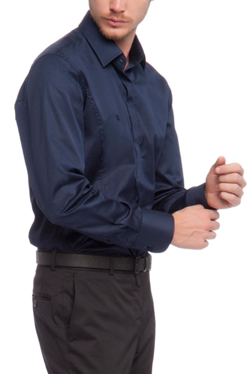 

Avva Classic Collar Casual 100% Cotton White Plain Men Shirt Slim Fit Long Sleeve Made in Turkey, Navy blue